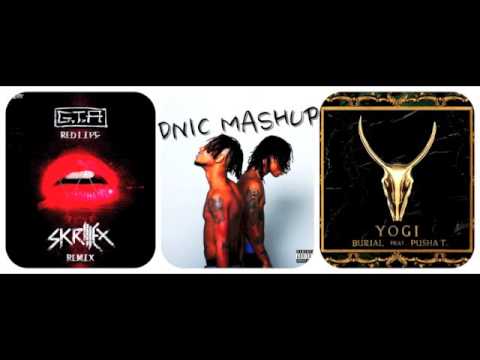 Rae Sremmurd vs GTA vs Yogi & Skrillex - Black Beatles vs Red Lips vs Burial (Skrillex Mashup)