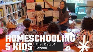 Homeschooling 5 Kids: First Day of School