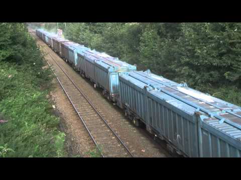 66714 on 4C52, 07:10, Fiddlers Ferry Power Station - Newbiggin containerised gypsum