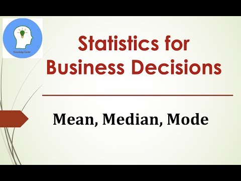 Mean Median and Mode | Statistics for Business Decisions