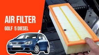 Youtube thumbnail of video "How to replace the air filter GOLF 5 1.9 TDI 💨"