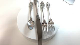 Wallace Grande Baroque Sterling Silver Flatware 4 Pc Place Setting \