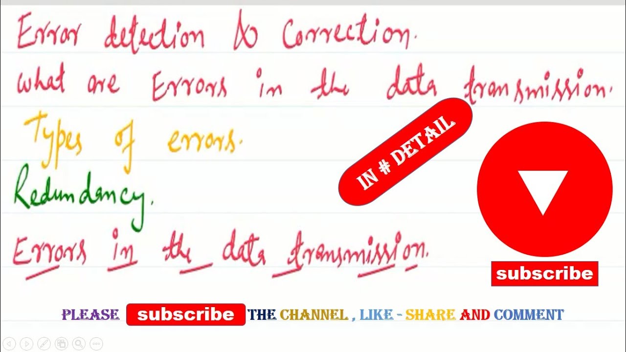 What is error detection and correction communication network?