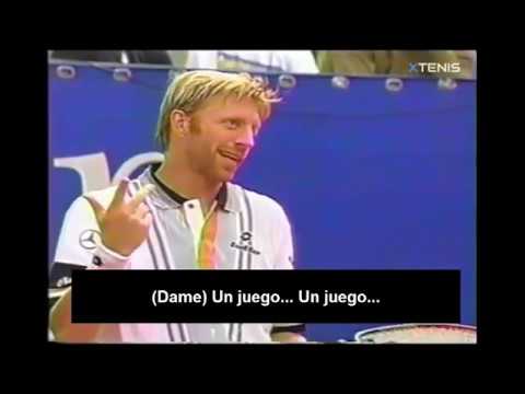 Boris Becker le suplica a Marcelo Ríos que lo deje ganar un juego!.