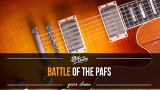 Video thumbnail for BATTLE of the PAFS! Lollar Imperial vs. Bare Knuckle Pickups Stormy Monday in the Eastman SB59! by Max Guitar B.V.