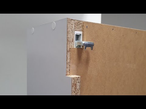 How to hang a kitchen cabinet on a ceiling mounting rail - step by step