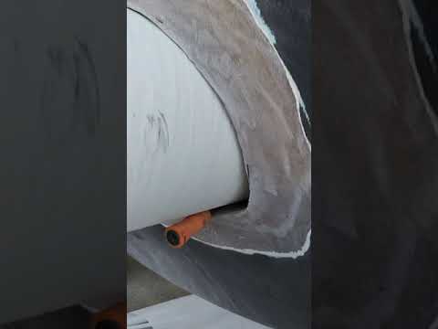 Bow thruster tube install the old fashion elbow grease method in half the time.