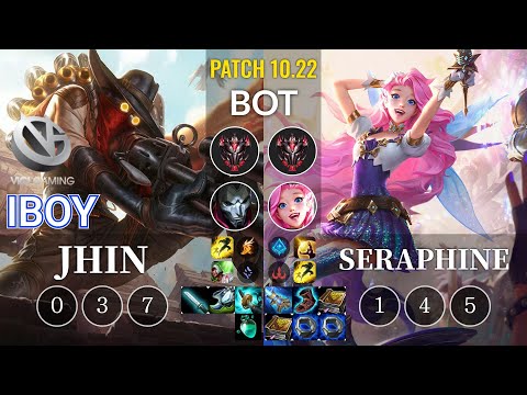 VG iBoy Jhin vs Seraphine Bot - KR Patch 10.22