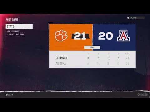 Clemson vs. Arizona College Football 25 Crazy Comback!
