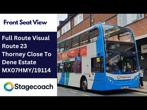 Full Route Visual | Stagecoach NE Bus Route 23 - Thorney Close To Dene Estate | MX07HMY/19114