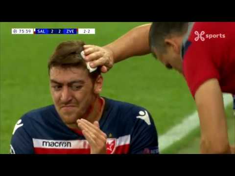 UEFA Champions League / 29/08/2018 / Funny reaction injured player
