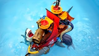 Shark Dinosaur Attack Bite Pirate Ship Kids Children Learn Sea Animals Names Toddler Video Toy Fun