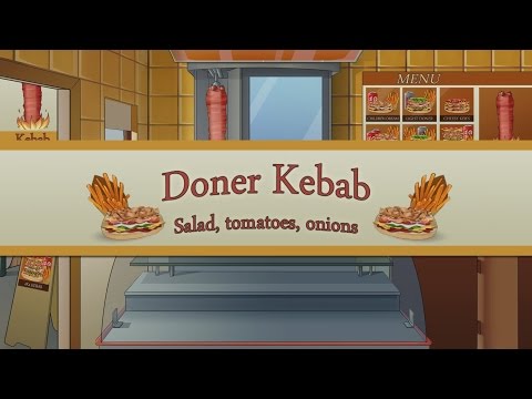 Doner Kebab: salad, tomatoes, Video