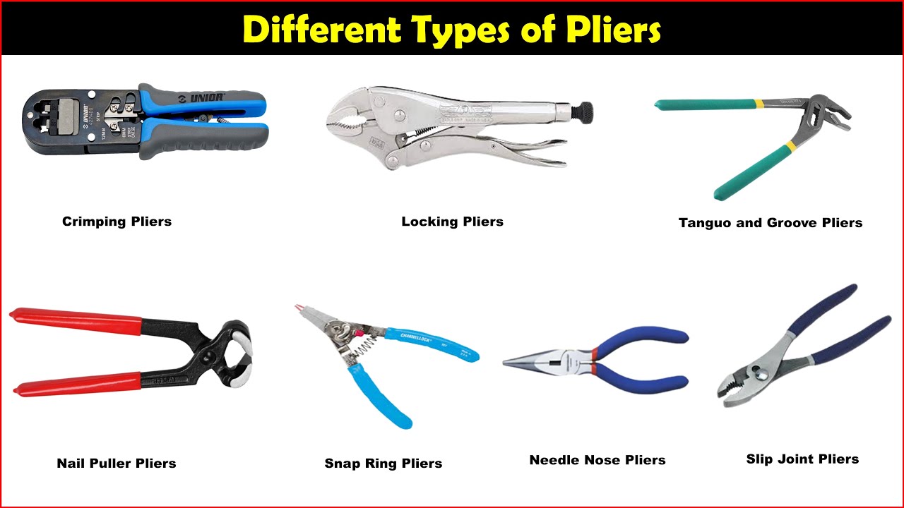 What are the three types of pliers?