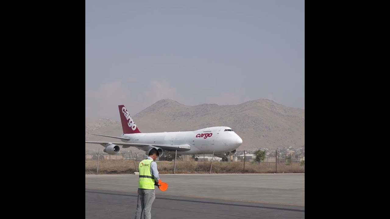European Union Civil Protection and Humanitarian Aid supply arrival at the Kabul Airport