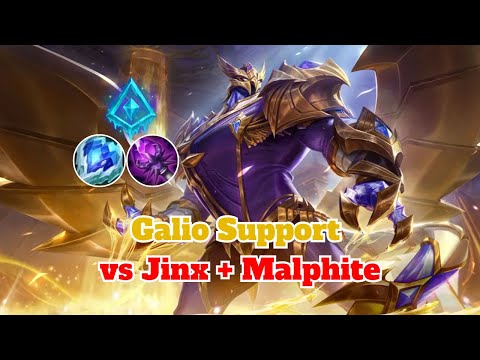 Galio Support CRUSHES Jinx & Malphite! Glacial Augment + Rod of Ages