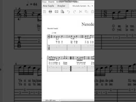 Mustafa Sandal   Neredesin  Nota   Tab