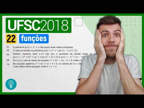 22 VESTIBULAR UFSC 2018/1 - FUNÇÕES - O polinômio 𝑝(𝑥) = 𝑥3 + 𝑥 não possui duas raízes complexas.