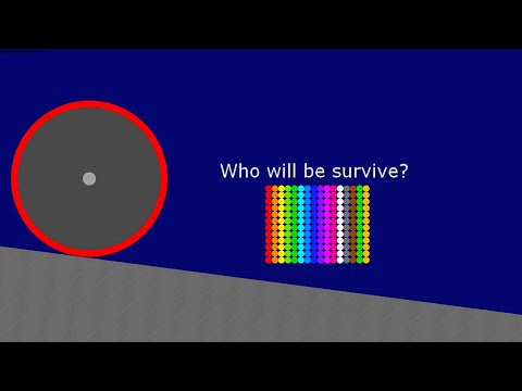Escape from the Rolling Object - Survival Marble Race in Algodoo