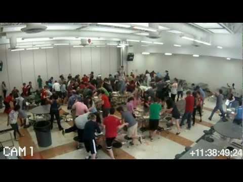 FOOD FIGHT AT BELMONT HIGH SCHOOL!!!! (Security Camera Footage)