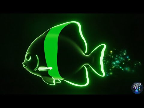 🐠 INSANE Neon Fish 3D Hologram | Black Backgroundor