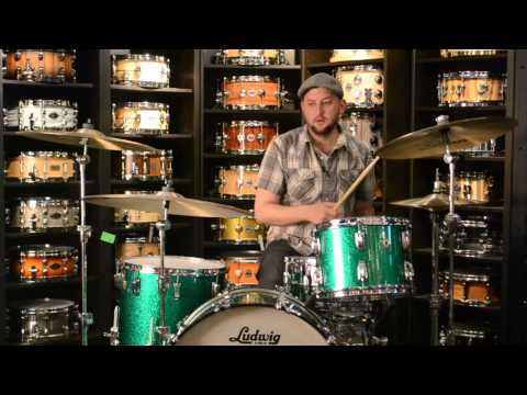 Dale's Drum Shop - Ludwig 3pc Classic Maple Green Sparkle Kit 24/13/16