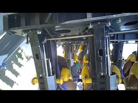 Back row point of view footage of Batman The Ride