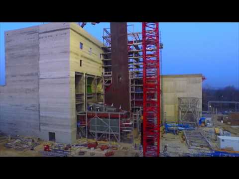 Montaż ścian pierwszego kotła spalarni w Poznaniu