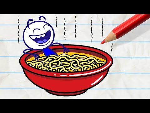 Pencilmate's Hot Tub of Pasta | Animated Cartoons Characters | Animated Short Films Video