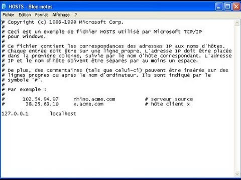 comment modifier fichier host