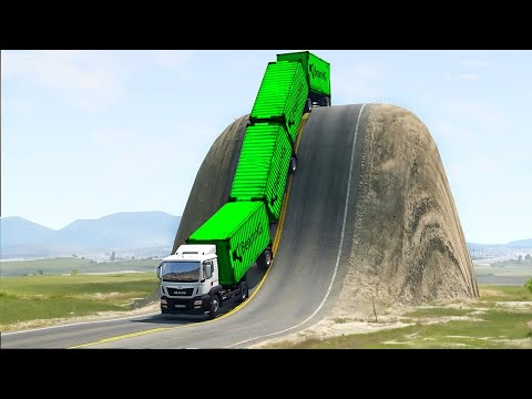 Cars vs Giant Bulge x Deep Water x Reverse Speed Bump ▶️ BeamNG Drive