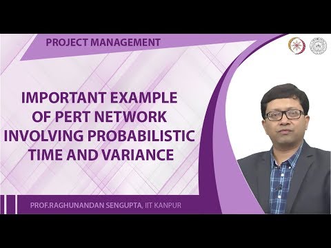 Important Example of PERT Network involving Probabilistic time and variance