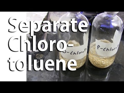 Separation of chlorotoluene isomers (para and ortho) 2nd step in making Pyrimethamine