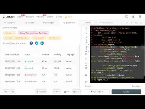 Leetcode 112 Path Sum Faang Coding Question Python Tree Traversal