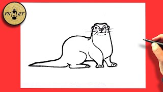 How to draw a sea otter easy step by step