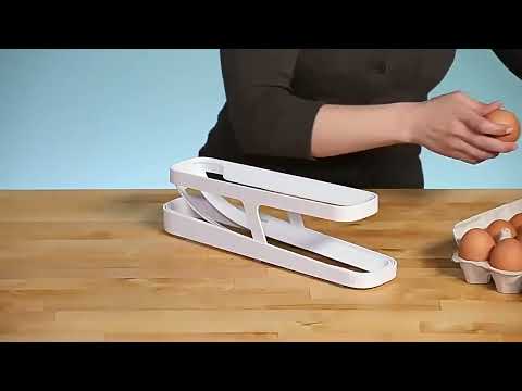 Egg Holder Automatic Rolling Egg Storage Container 2 Tier Rolling Egg Dispenser For Refrigerator Spa