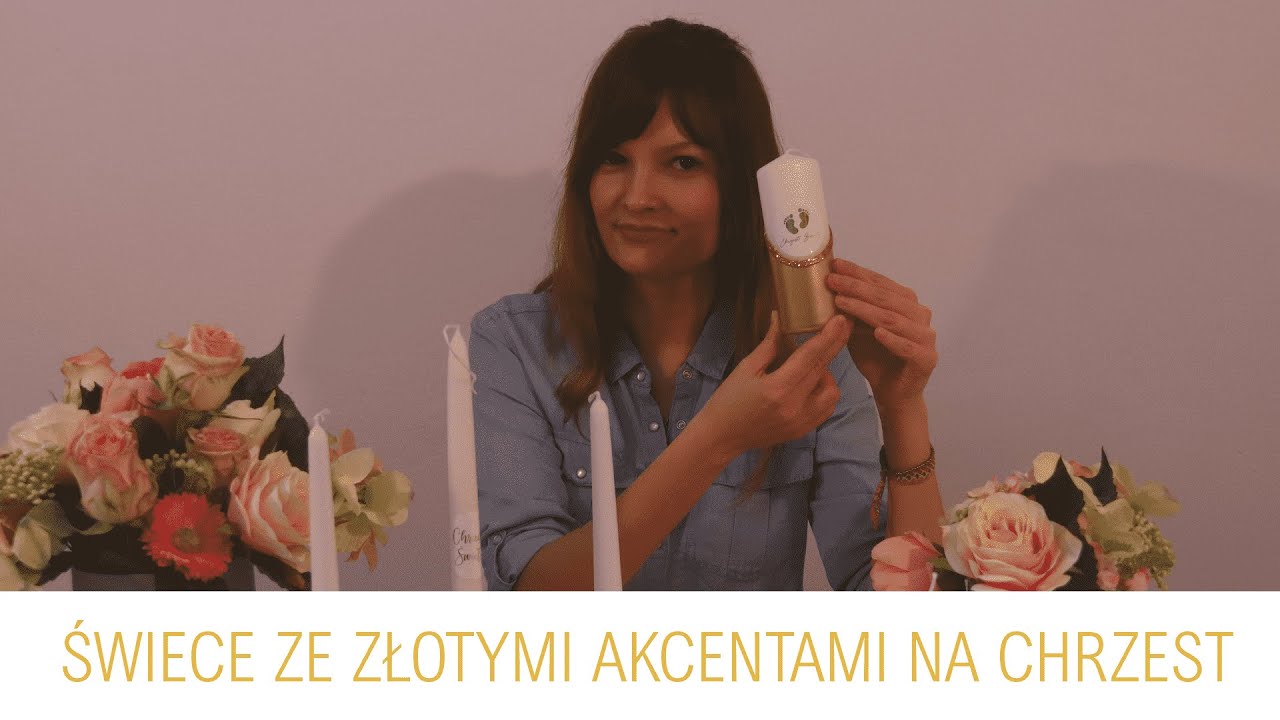 Jak udekorować stół na Chrzest Świece ze złotymi akcentami | ZlotyAniol.pl