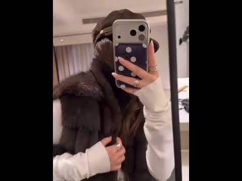 光澤感兩面穿皮草馬甲背心