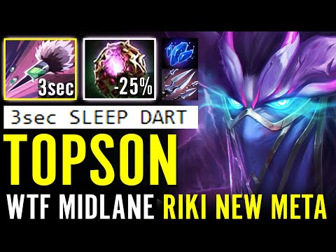 TOPSON [Riki] WTF Mid Sleeping Dart! New META Octarine Core Non-stop Sleep Enemy Dota 2 Pro Guide