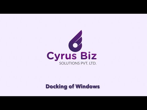Docking of windows in Cyrus Biz ERP Software