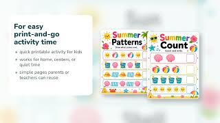 Summer Sun Activity Pages | Summer Activity Sheets | Printable PDF | Etsy | 03