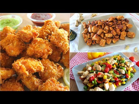 BOCCONCINI DI POLLO 3 IDEE Ricetta Facile per Pollo alle Mandorle, Pollo Croccante, Pollo e Verdure