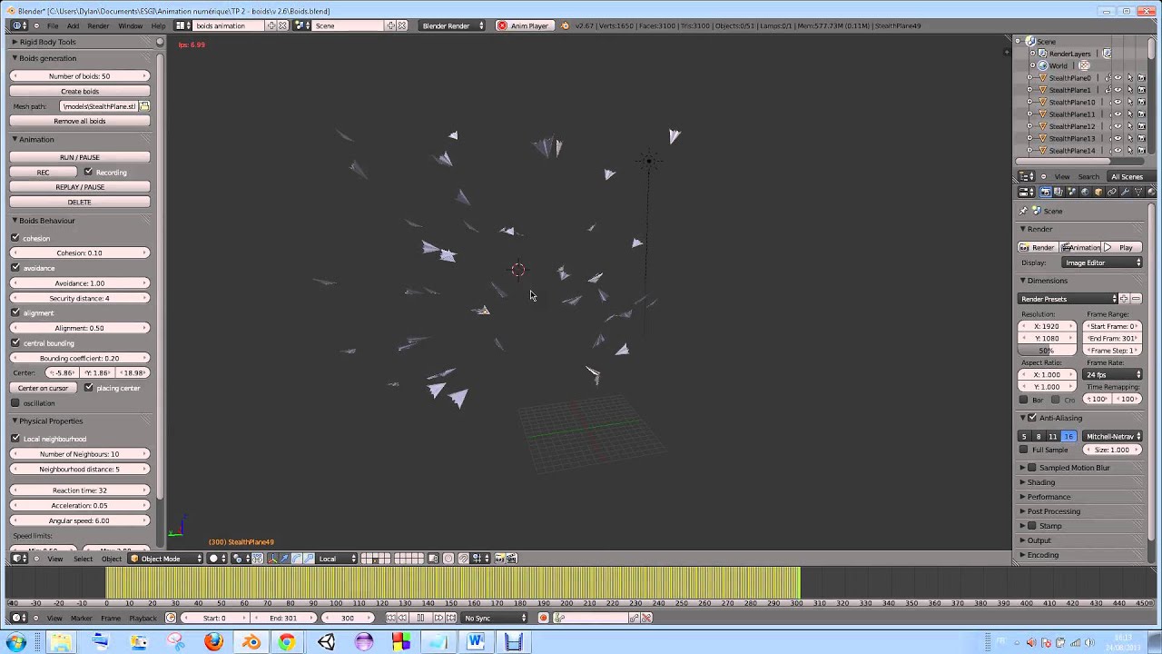 Blender boids addon demo