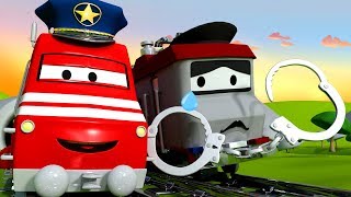 The Police Train ! - Troy the Train in Train Town | Cars & Trucks cartoon for kids