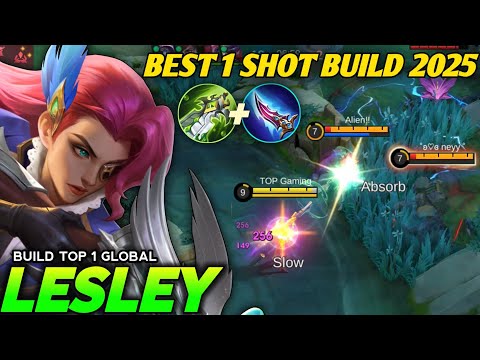GLOBAL LESLEY BEST 1 SHOT BUILD 2025 IS HERE!! (AUTO 1 SHOT!!) - MLBB