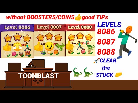 Toon Blast |Levels 8086 8087 8088 |No Booster|No Coins?👍✨🦖