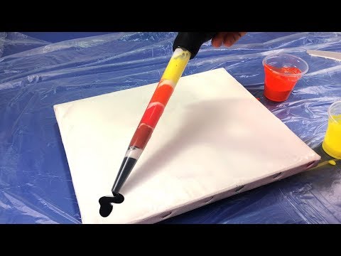 Acrylic Pour Painting With A Large Pipette - Lava Flow