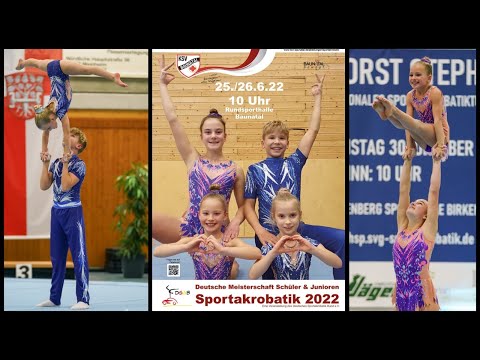 Deutsche Meisterschaft Sportakrobatik 2022 Schüler und Junioren 2 in Baunatal - Samstag