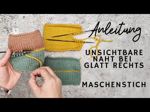 Instructions for an invisible seam in knitting - slip stitch in stockinette stitch