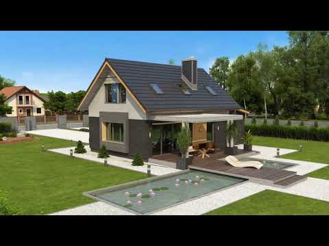 Z227 - Gotowy projekt domu z  poddaszem użytkowym we współczesnym stylu do 90 m2